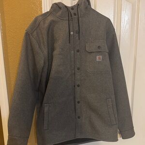 Carhartt Men's Charcoal Hooded Jacket men’s large